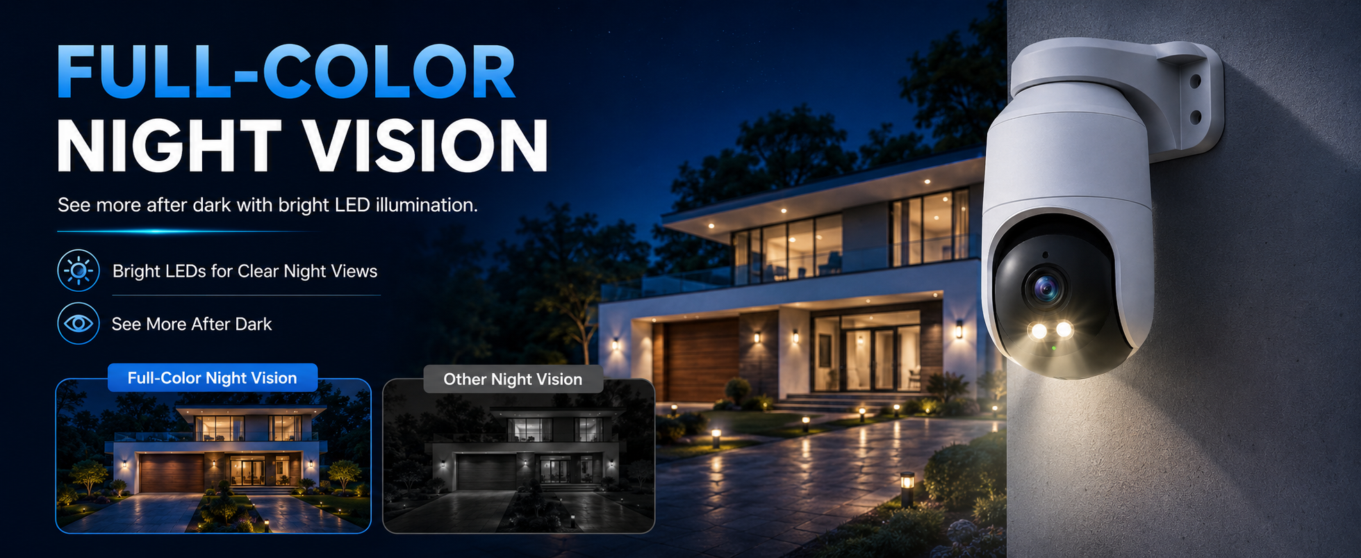 FULL-COLOR NIGHT VISION 户外安全摄像头 A+ 视觉