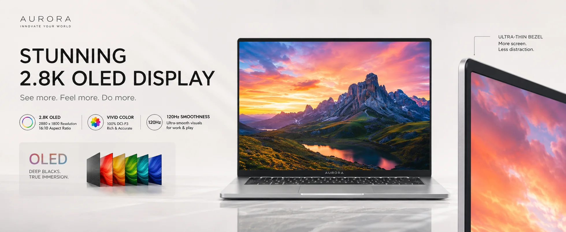 STUNNING 2.8K OLED DISPLAY 轻薄笔记本 A+ 视觉