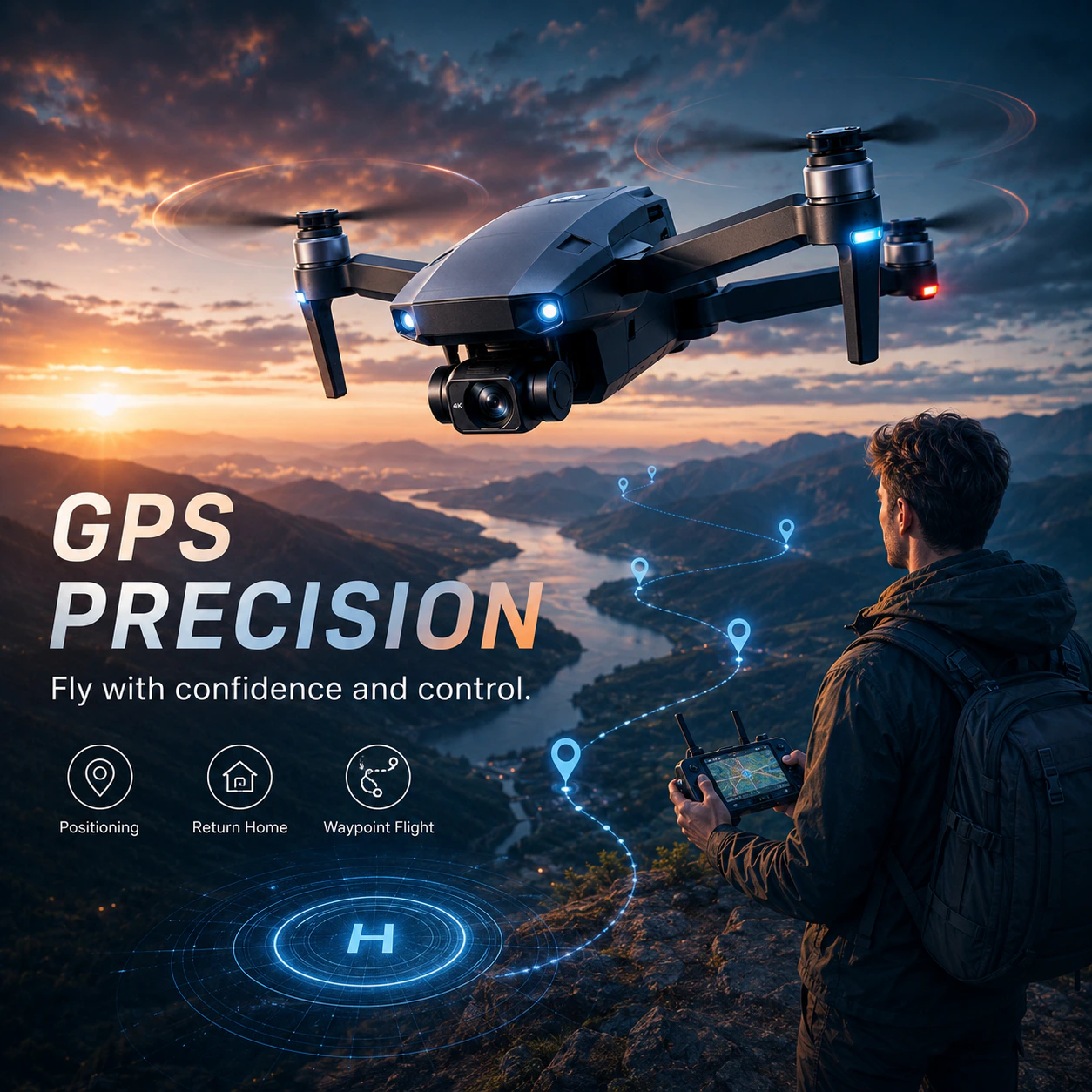 GPS PRECISION 无人机功能主图
