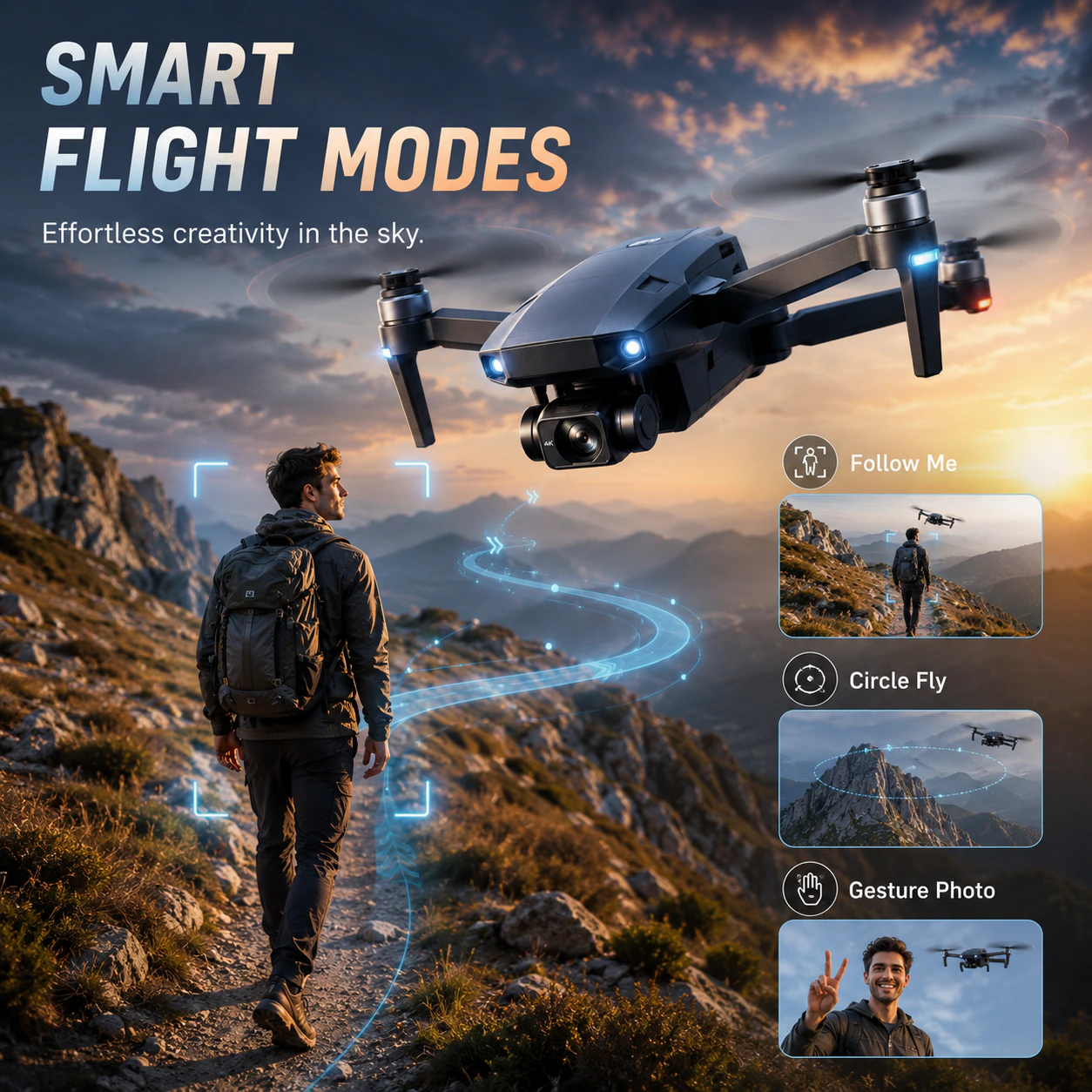 SMART FLIGHT MODES 无人机功能主图