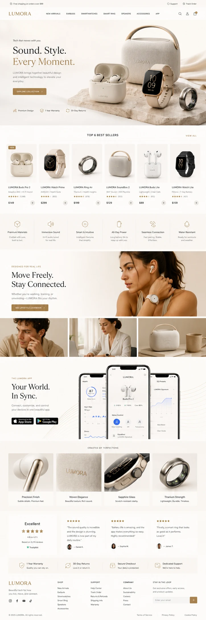 LUMORA LIFESTYLE TECHNOLOGY 旗舰店首页设计
